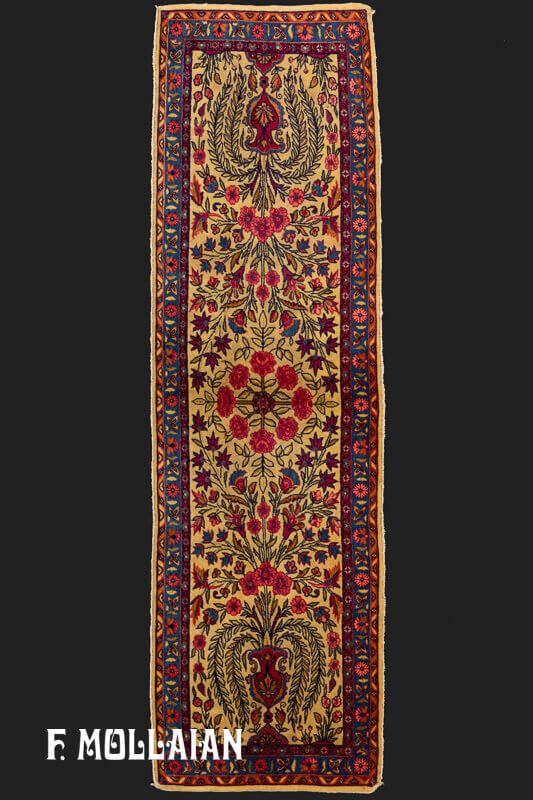 Antique Persian Kashan Dabir Rug (155x45 cm)
